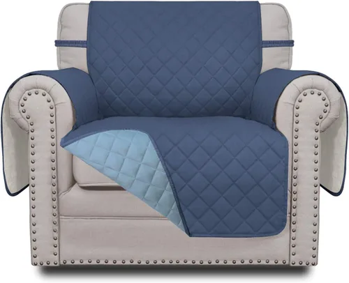 Miniatura 248 de Easy-Going - Funda para sofá, futón y sillón sin reposabrazos, reversible, resistente al agua, para mascotas y niños (azul oscuro/azul claro)