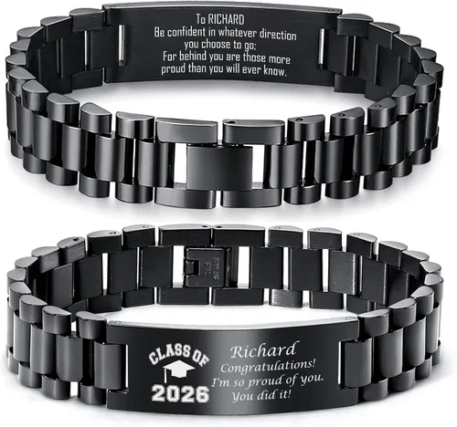 Miniatura 8 de MEALGUET Regalos de graduación para él, pulsera de graduación personalizable, regalo inspirador para graduados universitarios de clase de 2025