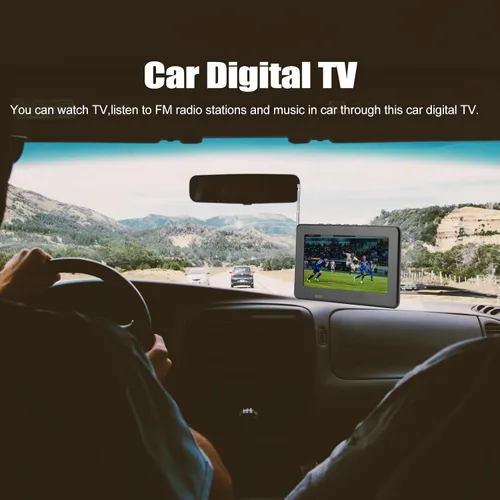 Miniatura 2 de Yoidesu Monitor LCD de TV portátil, 7 pulgadas 1080P recargable para automóvil TV digital con sintonizador ATSC, entrada AV, radio FM, SD, MMC, USB