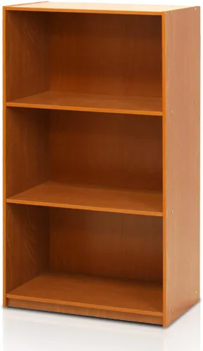 Miniatura 4 de Furinno Estantería básica de almacenamiento de 3 niveles, color cereza claro y mesa auxiliar Turn-N-Tubo, 1 paquete, cereza claro/negro