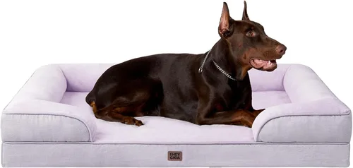 Miniatura 25 de EHEYCIGA - Cama ortopédica para perro grande, impermeable, de espuma viscoelástica y espuma tipo caja de huevos, bordes elevados, antideslizante