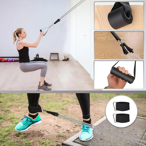 Miniatura 2 de WIKDAY Exercise Resistance Bands with Handles for Working Out Workout Bands Set with Door Anchor for Physical Therapy, Yoga, Pilates