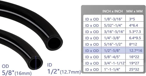 Miniatura 2 de Feelers Tubo de vinilo de PVC negro de 1/2 pulgada de diámetro interior x 5/8 pulgadas de diámetro exterior para tanque de peces acuario, línea