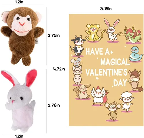 Miniatura 3 de Paquete de 12 muñecos de peluche con tarjetas de felicitación de San Valentín, regalo de San Valentín, escuela de San Valentín, regalo de San