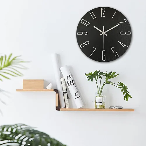 Miniatura 7 de AIRUIFU Reloj de pared de 12 pulgadas, silencioso y sin tictac, moderno, funciona con pilas - Analógico pequeño y clásico para oficina, hogar, baño