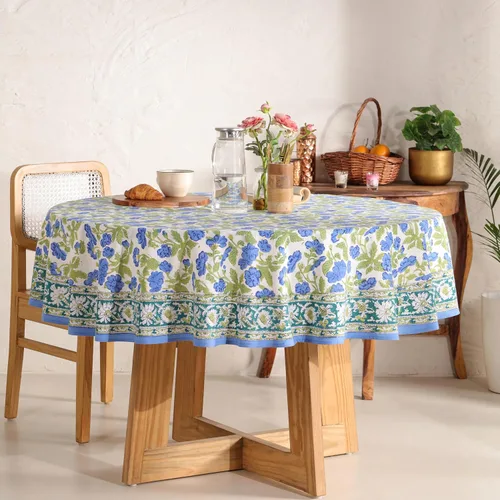 Miniatura 56 de Funda de mesa impresa a mano con diseño exquisito, tela de algodón premium, perfecta para comedor y decoración, mantel de mesa