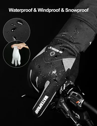 Miniatura 5 de INBIKE Guantes de ciclismo de invierno para hombres y mujeres, para clima frío, térmicos, resistentes al viento, guantes de bicicleta de gel
