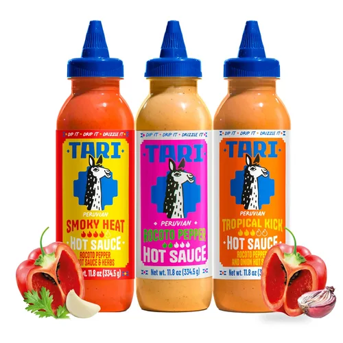 Miniatura 11 de Tari Salsa picante - Paquete variado de pimienta amarillo - Aji Amarillo y Zesty Verde - 11.8 oz cada uno (2 unidades)
