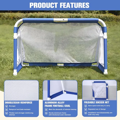 Miniatura 8 de Portería de fútbol plegable para jóvenes y niños, red de fútbol plegable portátil, portería de fútbol para el hogar, al aire libre