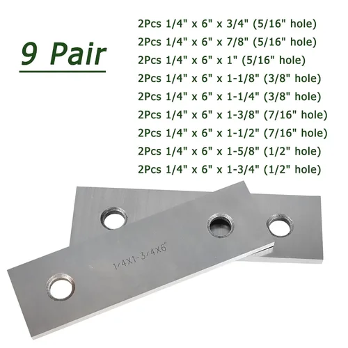 Miniatura 5 de 9 pares 1/4 x 6 maquinista bloque paralelo herramienta conjunto, 0.0002 paralelismo 3/4 a 1-3/4 precisión de acero de aleación emparejado barra