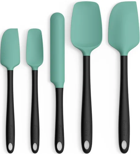 Coukre Juego de 5 espátulas de silicona, resistentes a altas temperaturas, silicona de grado alimenticio, aptas para lavavajillas, para hornear,