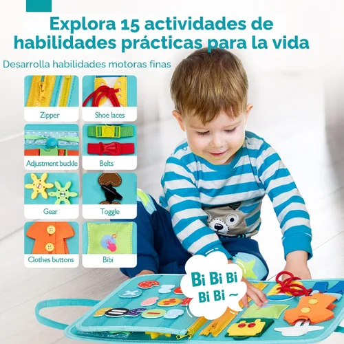 Miniatura 3 de Tablero de actividades Montessori para niñas y niños pequeños de 3 años o más, juguete con animales de la granja, para aprendizaje preescolar