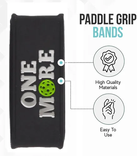 Miniatura 6 de Palms-O-Aces Juego de 3 bandas de agarre para paleta de pickleball – Bandas de silicona para paletas de pickleball para asegurar sobreempuñaduras e