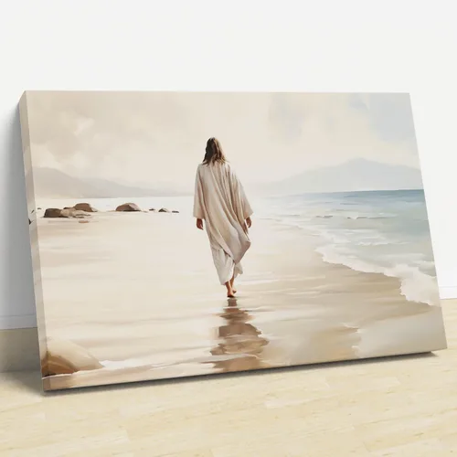 Miniatura 32 de Arte de pared de acuarela de Jesús, pintura en lienzo cristiano, imágenes de las Escrituras, decoración de pared, póster con versículos bíblicos