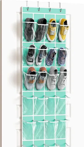 Miniatura 15 de Simple Houseware - Organizador de zapatos colgante con 24 bolsillos grandes y transparentes para colgar en la puerta, color negro