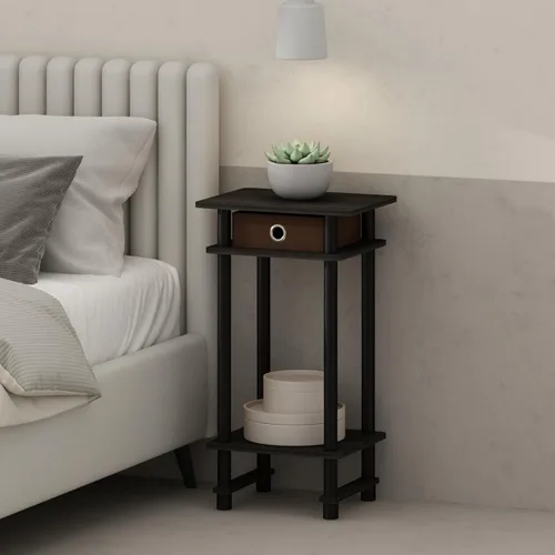 Miniatura 24 de Mesa de noche con cajón Furinno, Madera Roble francés