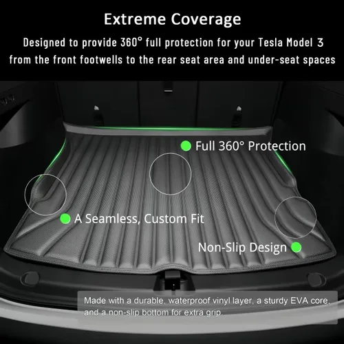 Miniatura 6 de SUPER LINER 6 alfombrillas suaves y accesorios para Tesla Model 3 Highland (2024,2025,2026) - Protección para todo tipo de clima, revestimiento