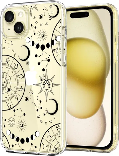 Miniatura 20 de Unov for iPhone 15 Case, Clear with Design, Slim Fit Good Grip, Embossed Phone Case, Shockproof Protective Cover, Raised Camera Protection, Soft