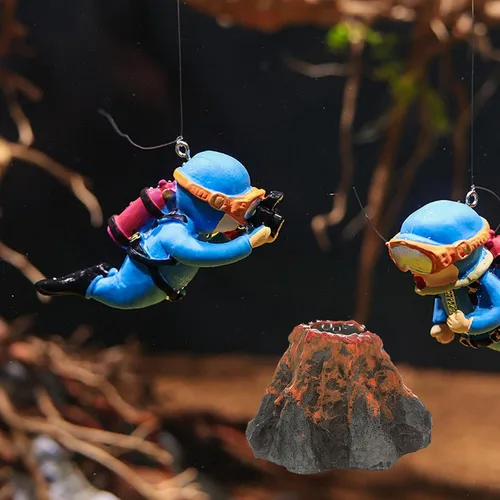 Miniatura 7 de ¡Aventura! Lindas decoraciones de pecera, paquete de 3 unidades de decoración flotante para acuario, divertida decoración de pecera, adorno retro