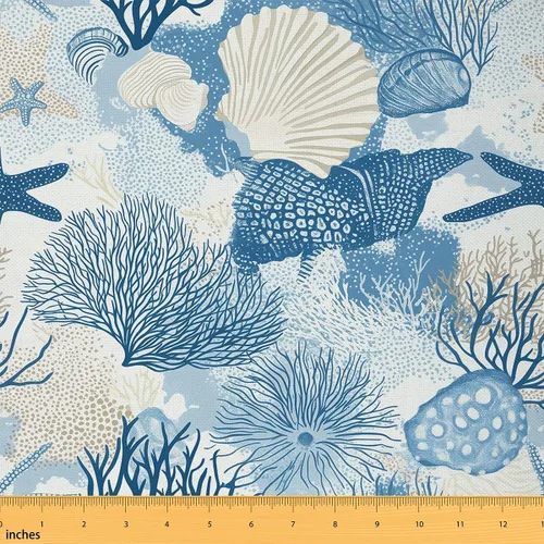 Miniatura 10 de jejeloiu The Yard, tela para tapicería de concha de mar para sillas, tela decorativa hawaiana de verano para exteriores, tela impermeable