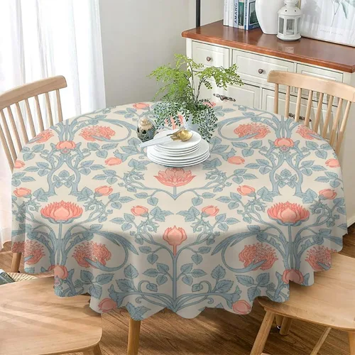Miniatura 234 de Mantel Floral Retro de Pájaros, Diseño Original Bohemio William Morris Estampado Cubierta de Mesa para Hogar Picnic Fiesta Comedor Cocina William