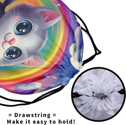 Miniatura 124 de Bolsa de agarre de gimnasia de piel de animal, bolsa de gimnasia con cordón ajustable, bolsa de cuerda para fauna silvestre, Mariposas Galaxy