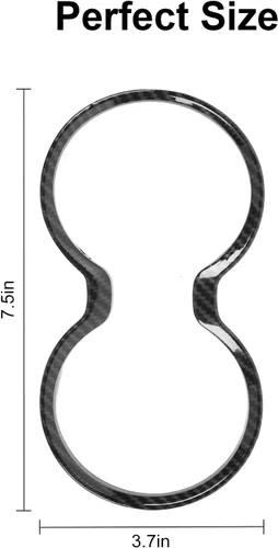 Miniatura 3 de para Jeep Grand Cherokee 2011-2021 Cubierta de Moldura del Portavasos Delantero, Anillo del Portavasos de la Fila Delantera ABS Accesorios Interiores