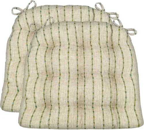 Miniatura 20 de Barnett Home Decor Cojines para silla de comedor Brisbane plateado gris con lazos - Tamaño mediano 16.5 x 18 Almohadilla para silla - Relleno