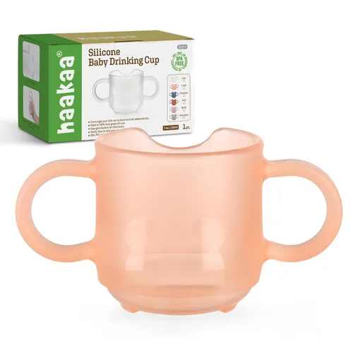 haakaa Taza de Entrenamiento de Silicona para Bebés, Taza Abierta de Aprendizaje para Niños Pequeños de 6 Meses en Adelante, A Prueba de Caídas, Sin