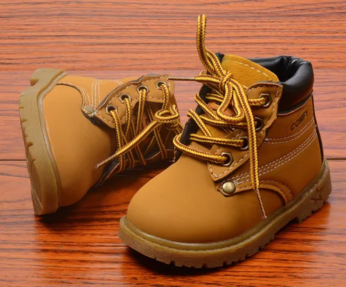 Miniatura 2 de Happy Cherry Botas de otoño para bebé, botas de cuero de gamuza con cordones, botines planos suaves