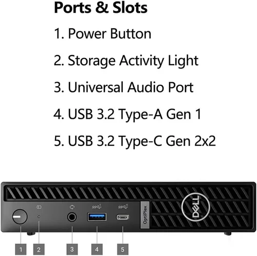 Miniatura 3 de Dell Mini computadoras de escritorio OptiPlex 7000, Pro Micro Desktop Business PC, Intel 6-Core i5-12400T, RAM DDR4 de 16 GB, SSD PCIe de 512 GB