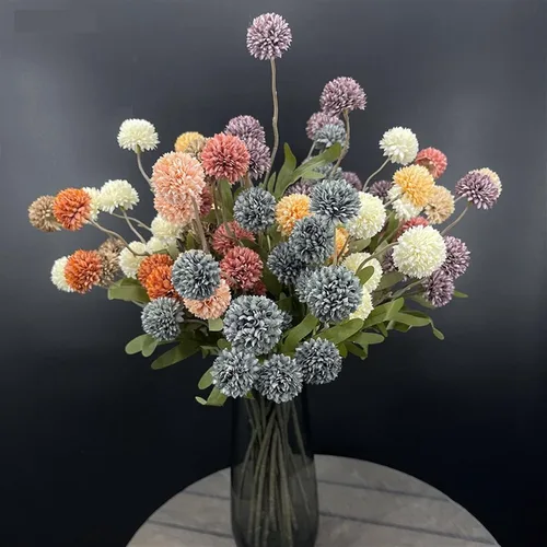 Miniatura 4 de Fake Flowers Dandelion Flower Ball Branch Silk Artificial Flowers Home Wedding Decor Flore Arrangement Accessaries Fake Flores Artificial Flowers