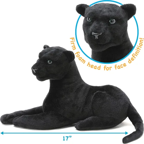 Miniatura 2 de TigerHart Sid El Pantera - Gato De Peluche De 17 Pulgadas (Medida De Cola No Incluida) Animal De Peluche De Felpa