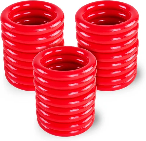 Miniatura 2 de Super Z Outlet Anillos de carnaval de plástico rojo de 2.5 pulgadas para juegos de lanzamiento de anillos, juguetes de recuerdo de fiesta