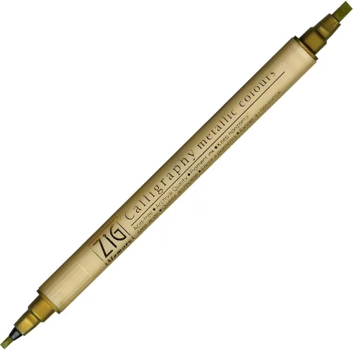 Kuretake Zig Memory System - Marcador doble, color metálico, dorado (MS-8400-101)