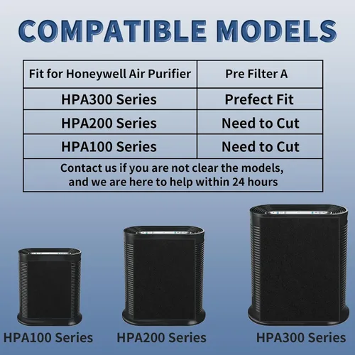 Miniatura 8 de HRF-A300 - Filtro A de repuesto para purificador de aire Honeywell serie HPA300, Funmit 6 unidades precortadas de carbón activado prefiltro