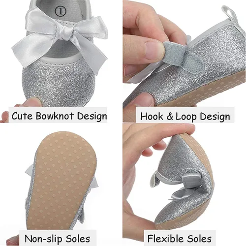 Miniatura 3 de COSANKIM Zapatos planos Mary Jane con suela de goma antideslizante para bebés y niñas pequeñas zapatos de vestir de princesa