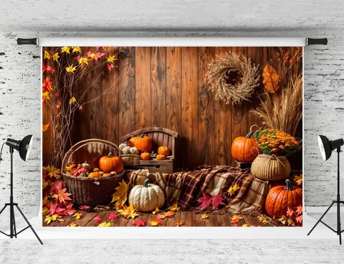 Miniatura 22 de Kate Fondo de fotografía para el día de Acción de Gracias, otoño, calabaza, decoración del hogar, fondo para niños, fiesta, estudio (7 x 5 pies)
