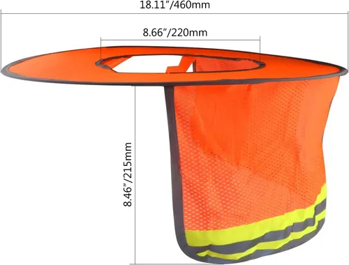 Miniatura 2 de WMYCONGCONG Protector solar de ala completa, visera de malla para el cuello, con tira reflectante para construcción al aire libre, accesorios
