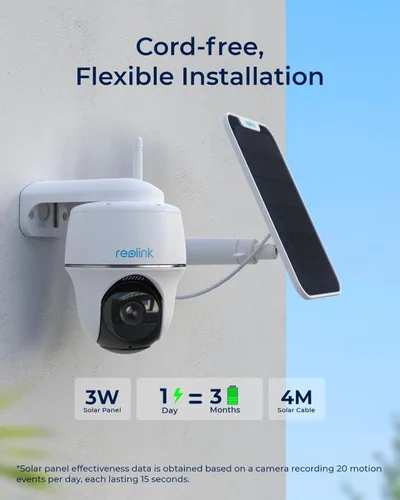 REOLINK Cámara de seguridad inalámbrica para exteriores, alimentación solar panorámica, 5MP 2K + visión nocturna a color, WiFi de 2.4/5GHz, funciona