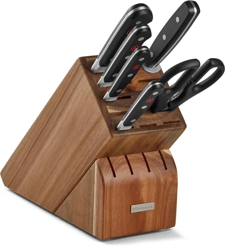 WÜSTHOF Juego clásico de cuchillos de siete piezas, juego de cuchillos alemanes de 7 piezas, juego de cuchillos de cocina de acero inoxidable de