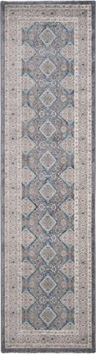 Miniatura 2 de SAFAVIEH Sofia Collection - Tapete para pasillo, 2.2 x 10 pies, gris claro y beige, diseño vintage oriental, envejecido, no desprende pelusa