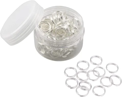 Miniatura 6 de 1 caja de anillos divididos de doble bucle, conectores de mini llaveros para hacer joyas, collares, pulseras, aretes, manualidades