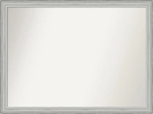 Miniatura 486 de Amanti Art Espejo de baño plateado para sobre fregadero, 25 x 25 pulgadas, espejo de tocador cuadrado estrecho de níquel cepillado, marco de madera
