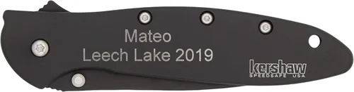 Miniatura 4 de Palmetto Wood Shop Kershaw Leek - Cuchillo de bolsillo - Hoja de acero Sandvik 14C28N de 3 pulgadas con acabado Cerakote, mango negro de 4 pulgadas