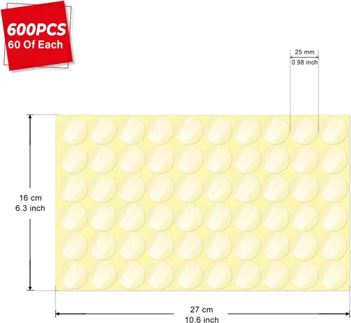 Miniatura 7 de Calcomanías de vinilo transparentes de 1 pulgada, autoadhesivas, redondas, transparentes, impermeables, para paquetes de sobres de sellos, 600