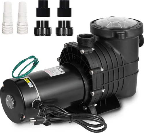 Hitgrand Bomba de piscina autocebante de 2HP, bomba de piscina enterrada sobre el suelo mejorada de 110V/220V de doble voltaje, bombas de velocidad