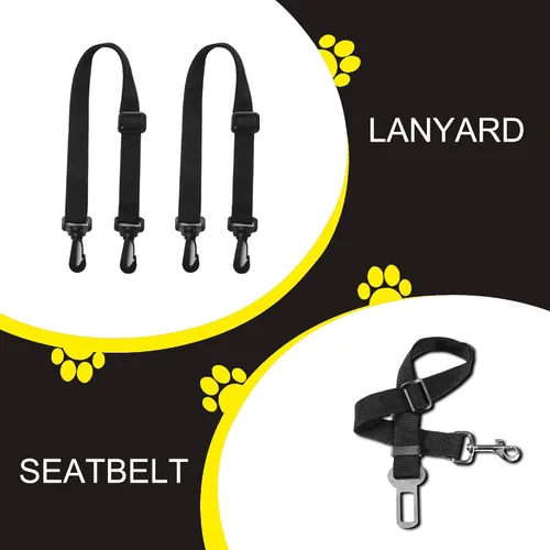 Miniatura 6 de Femuar Funda de asiento de coche para perro, impermeable, antideslizante, para asiento trasero con bolsillos de almacenamiento, ventana visual