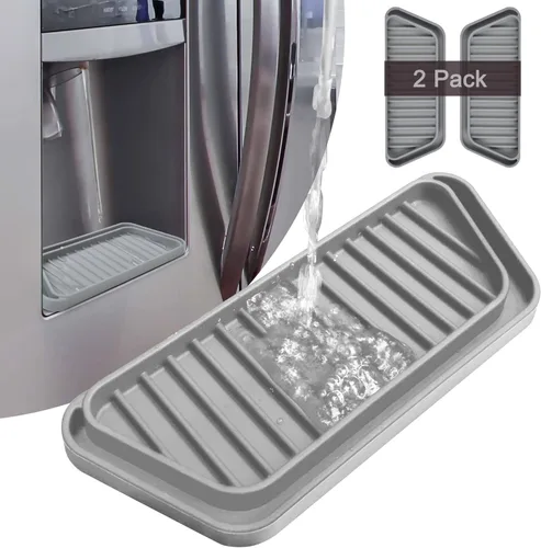 Miniatura 9 de Bandeja colectora de goteo para refrigerador KindGa, protector para bandeja dispensadora de hielo y agua, almohadilla para derrames de agua del Negro