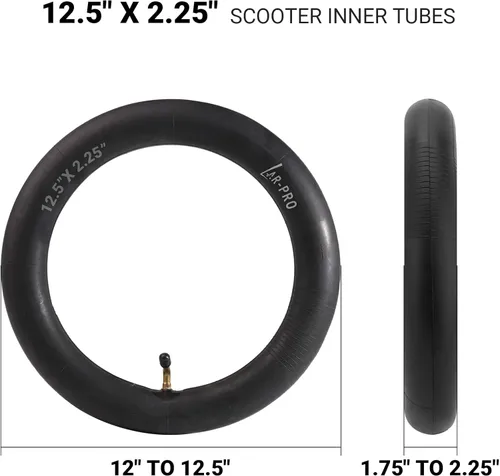 Miniatura 2 de AR-PRO - Tubos interiores de repuesto para scooter, tubos interiores de 12.5 x 2.25 pulgadas con válvula en ángulo, compatibles con Razor Pocket Mod